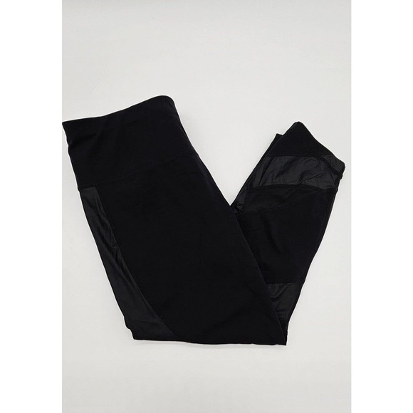 Sweaty Betty The Power Leggings Size Medium Black Mesh Inserts Zip Pocket - Picture 2 of 6